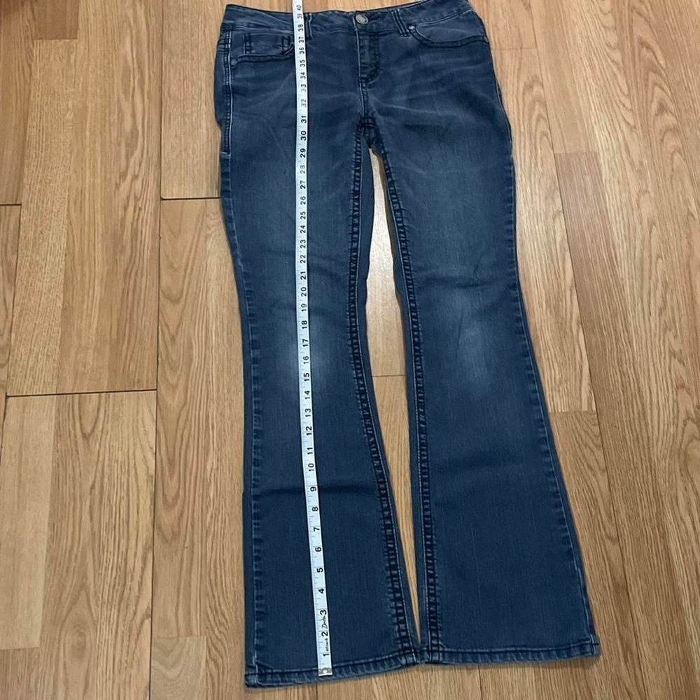 Seven7 Womens 8 (31x31) Slim Bootcut Jeans Dark Blue Denim Stretch Western - Picture 6 of 8